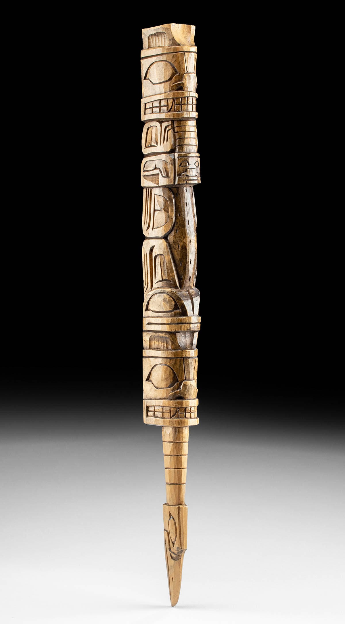 First Nations Wall Totem Bear / Frog / Wolf / Raven (1 of 4)