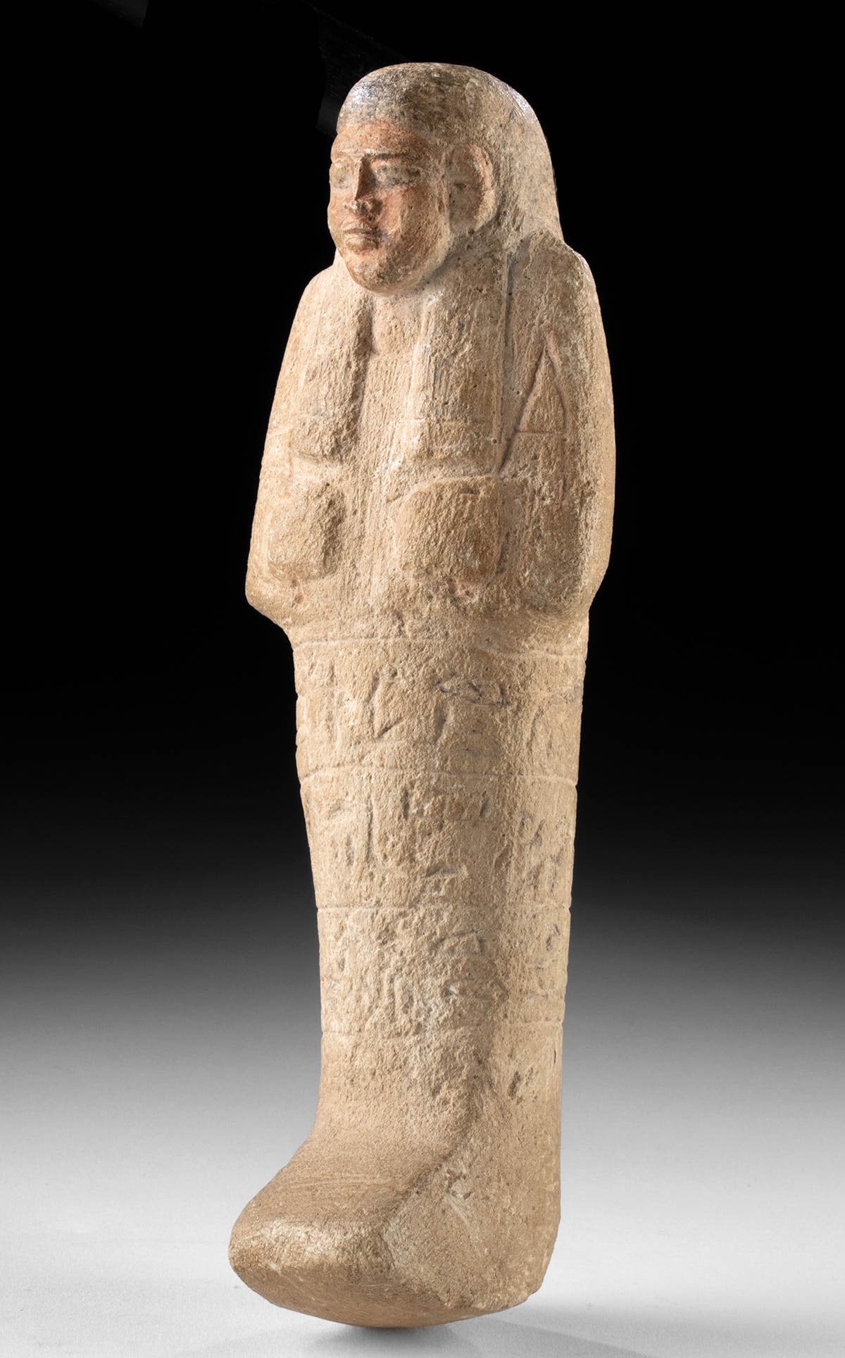 Tall Egyptian TIP Painted Limestone Ushabti (1 of 4)