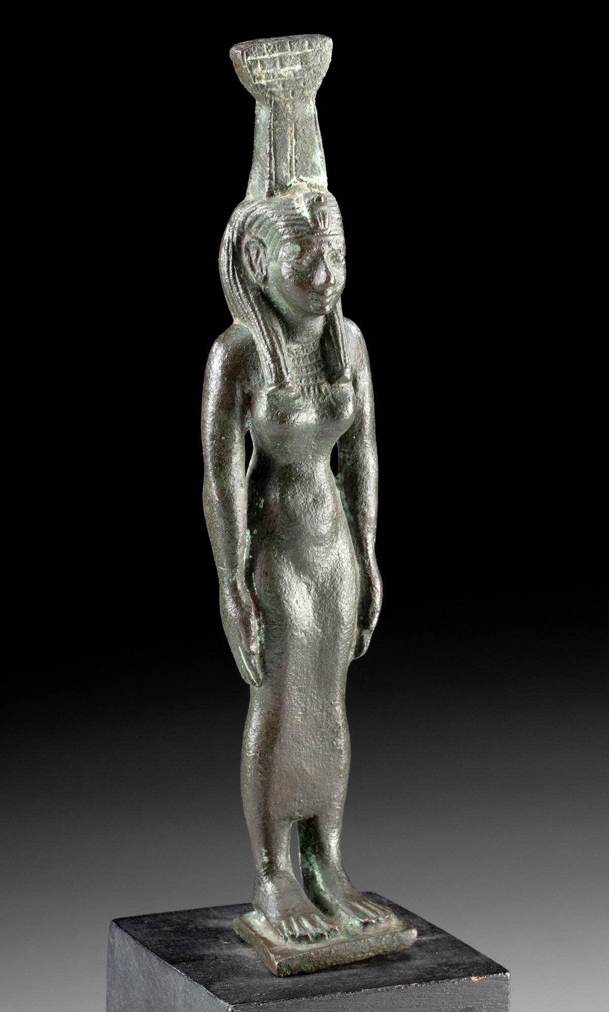 Fine Egyptian Bronze Figure Nephthys Goddess of Death (1 of 3)
