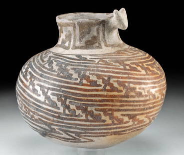 Prehistoric Anasazi Tularosa Jar w/ Canine Head: Native American, Southwestern United States, Arizona, near Roosevelt Lake, Ancestral Puebloan (Anasazi), Tularosa type, ca. 875 to 1050 CE. A wonderful pottery pitcher with a bulbous body, a slender