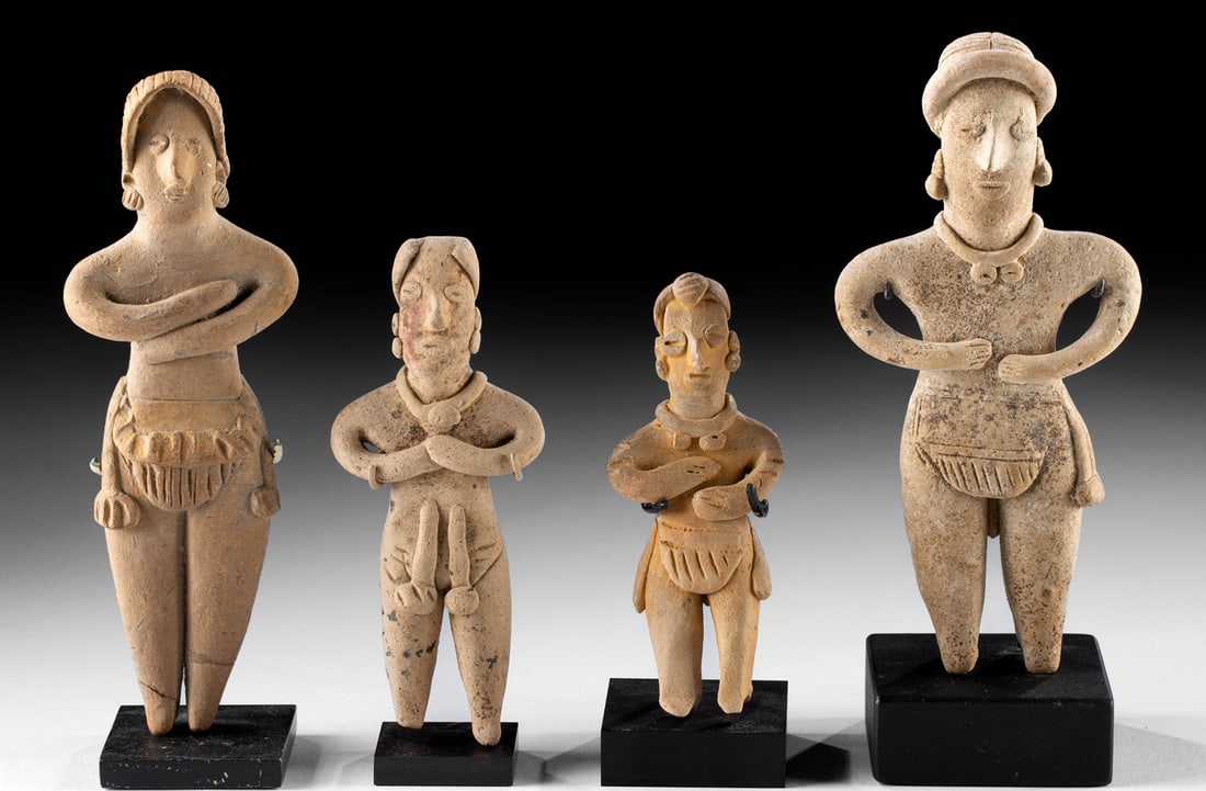 Four Colima Pottery Standing Figures (1 of 3)