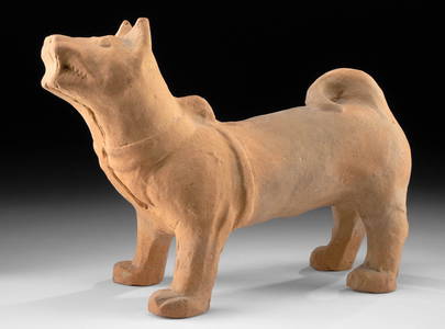 Perky / Large Chinese Han Dynasty Terracotta Dog