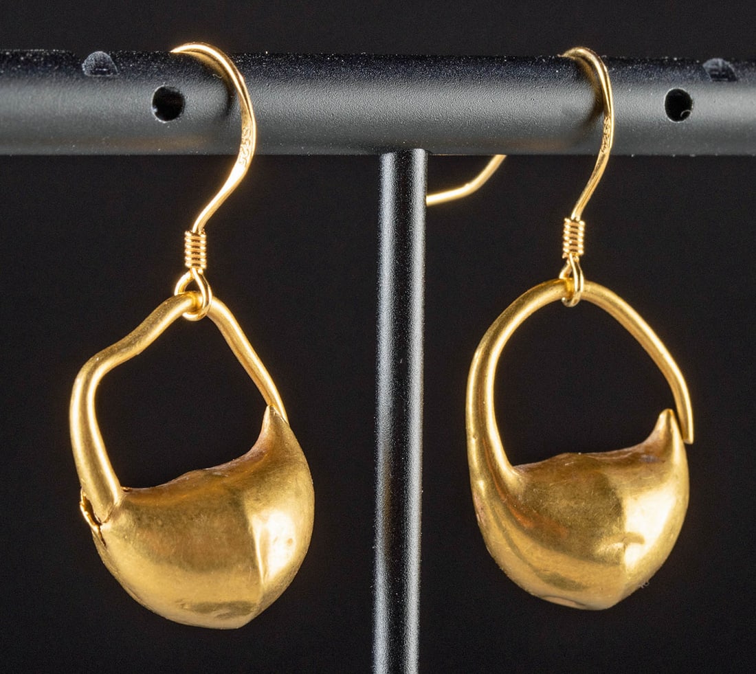 Fine Greek Hellenistic Gold Earrings (pr) (1 of 3)
