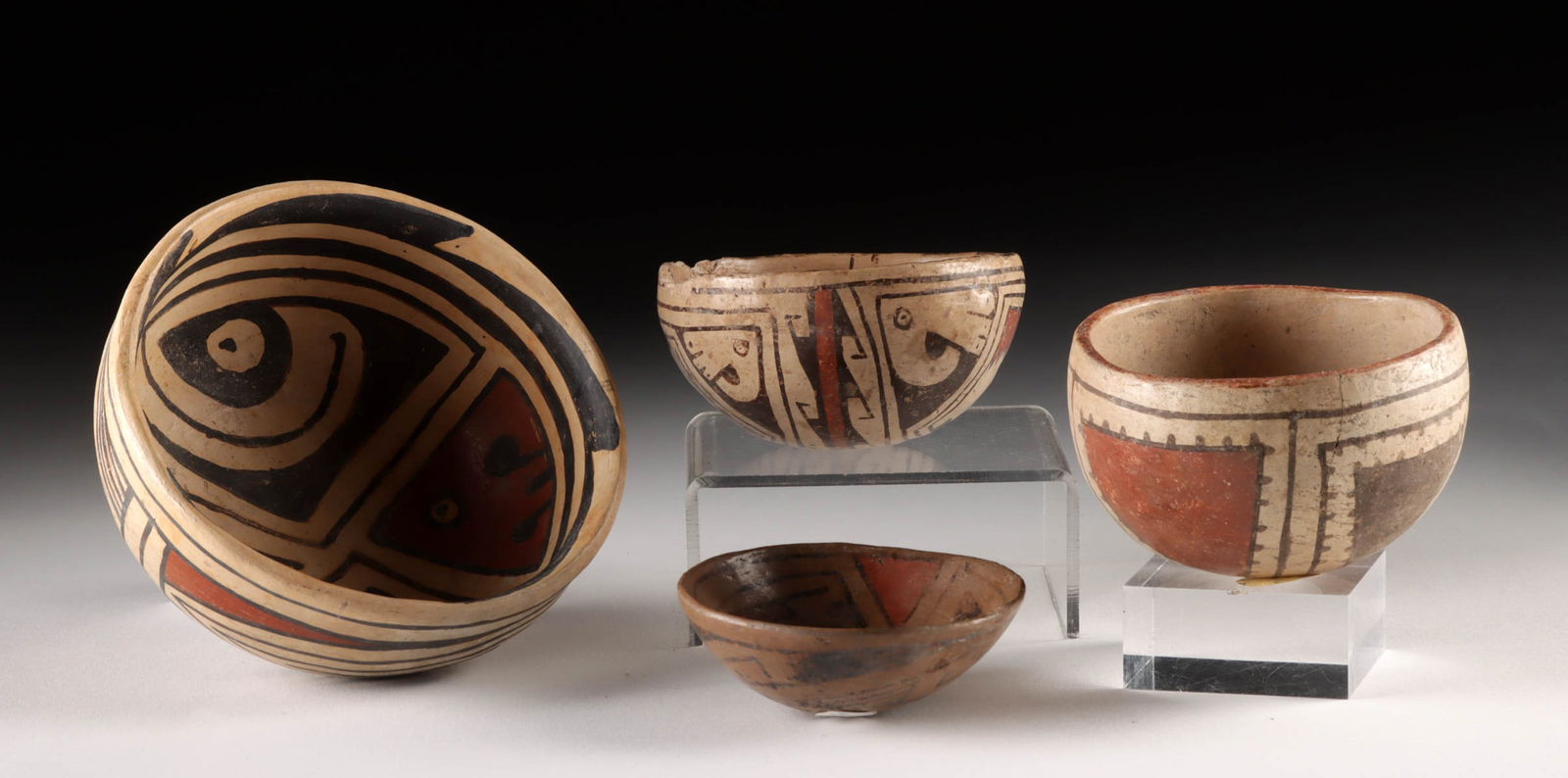 Four Petite Casas Grandes Polychrome Pottery Bowls (1 of 2)