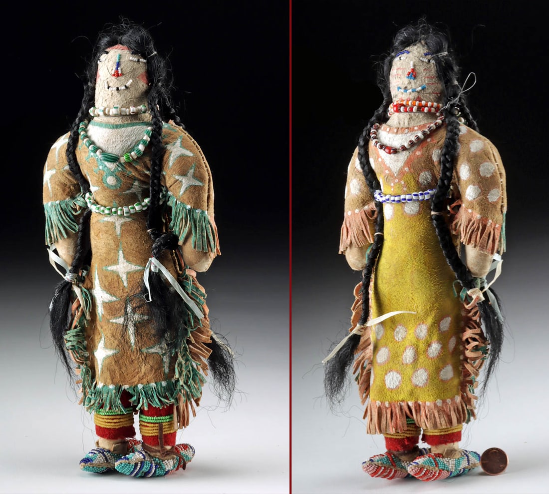 1890s Lakota Sioux Beaded Double Face Woman (Anog) (1 of 3)