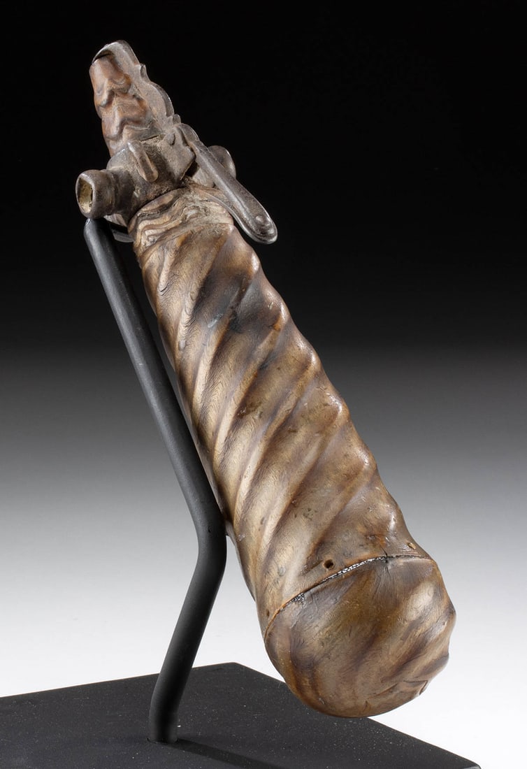 19th C. Indonesian Buffalo Horn Powder Flask (1 of 3)