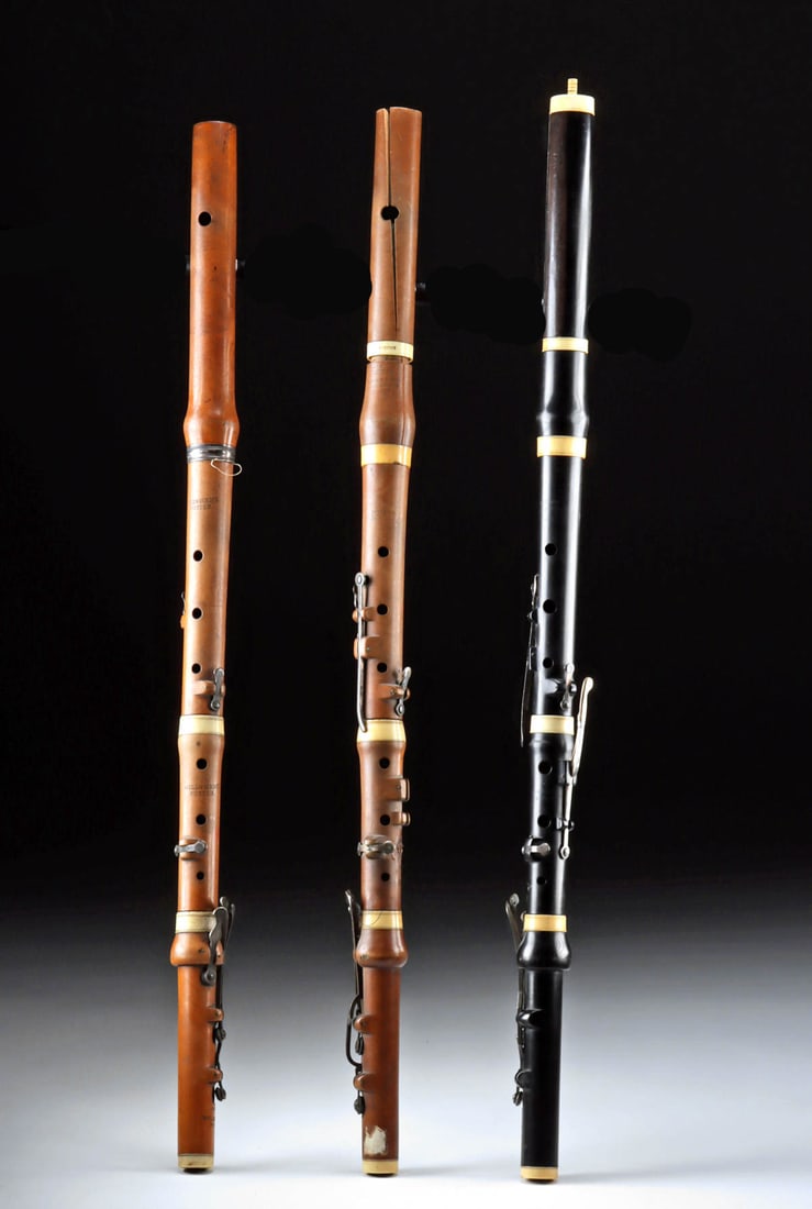18th C. English Ebony & Boxwood Flutes (3) (1 of 1)