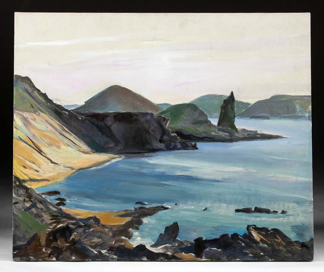 William Draper Seascape Painting "Coast Line" (1973) (1 of 6)
