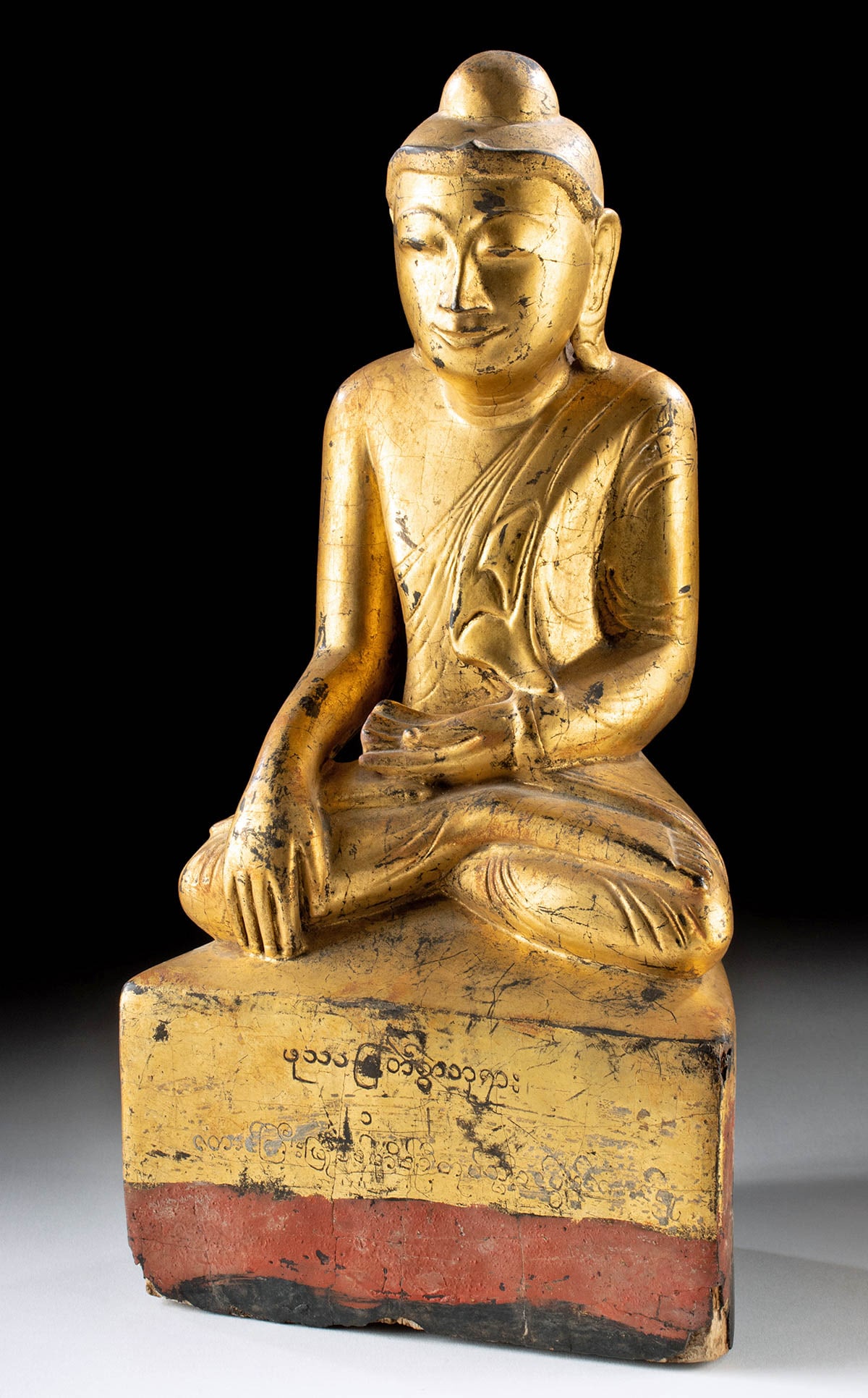 19th C. Burmese Shakyamuni Mandalay Buddha w/ Gilding (1 of 4)