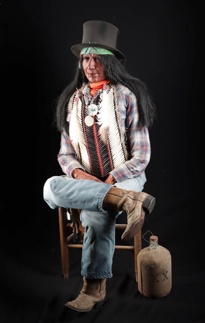 Lifesize 1950s Navajo Joe w/ Top Hat & Bottle (1 of 5)