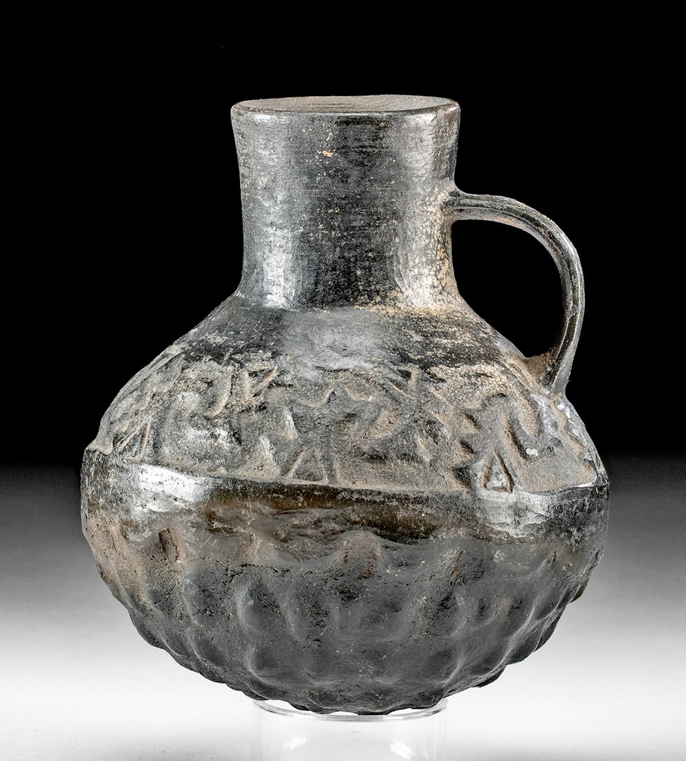 Rare Chimu Blackware Jar w/ Squash Body (1 of 5)