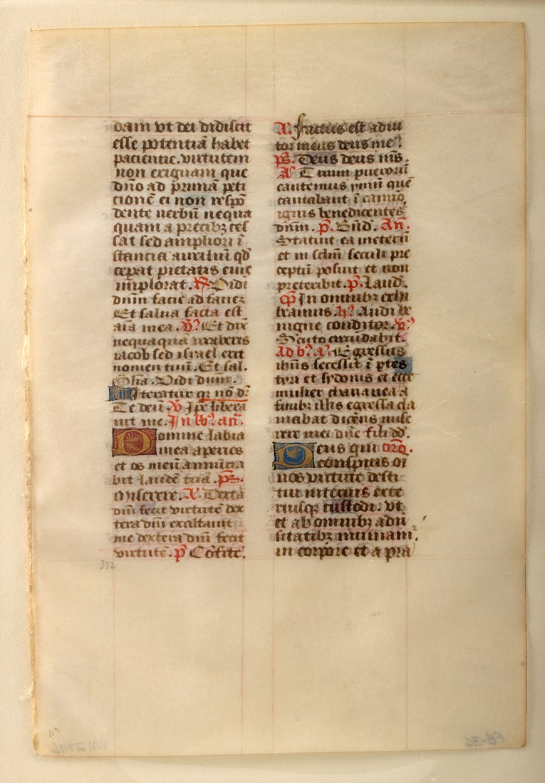 15th C. French Vellum Leaf from Breviary (Liturgical) (1 of 2)