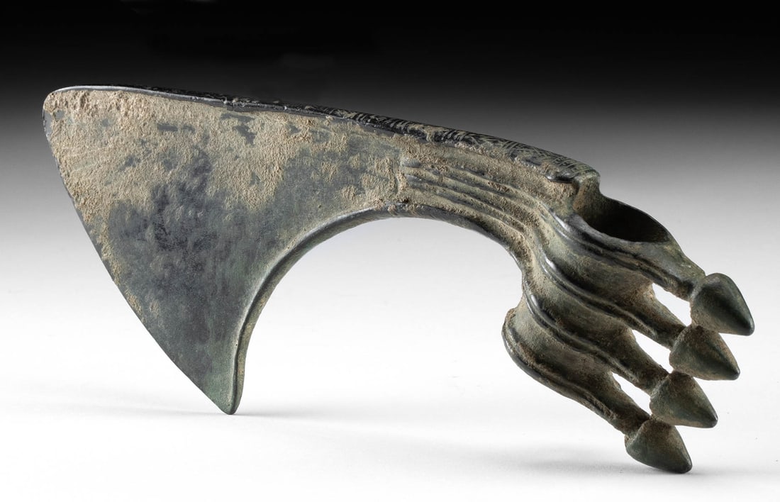 Ancient Luristan Bronze Spiked Axe Head (1 of 3)