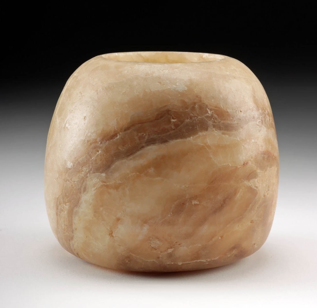 Ancient Bactrian Banded Alabaster Jar - Translucent! (1 of 4)