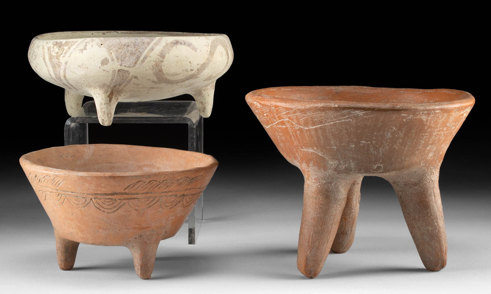 3 Pre-Columbian Tripod Bowls - Chupicuaro & Huastec (1 of 2)