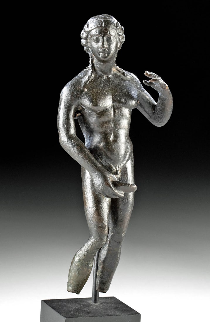 Roman Bronze Nude Apollo Citharoedus, Ex-christie's Auction
