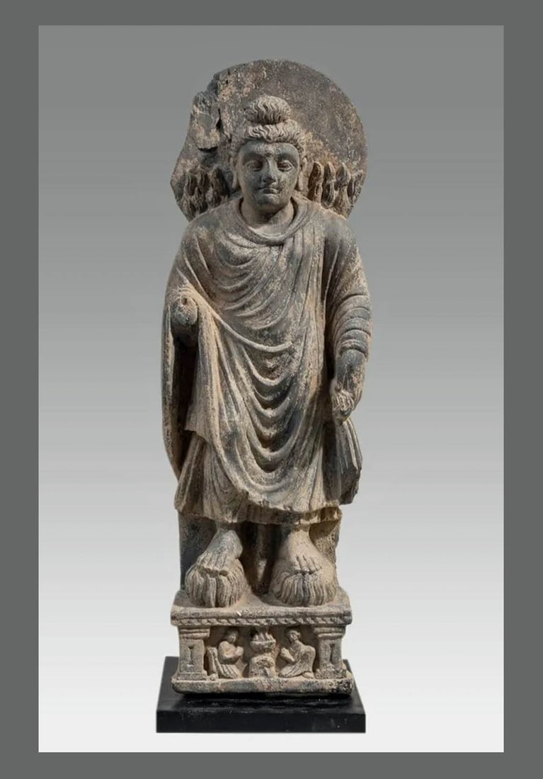 Stunning Gandharan Schist Buddha - Twin Miracles (1 of 3)