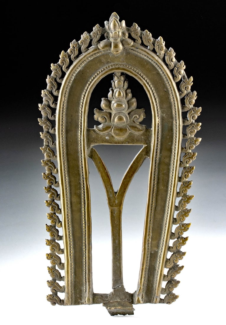 19th C. Tibetan Brass Torana / Mandorla (from Statue) (1 of 2)