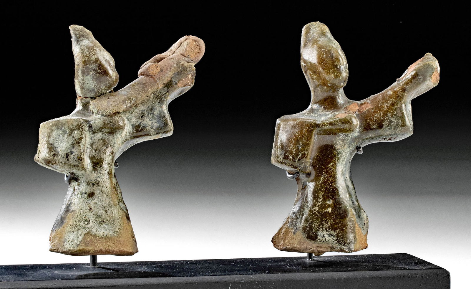 Chinese Han Dynasty Glazed Pottery Archers (pr) (1 of 4)