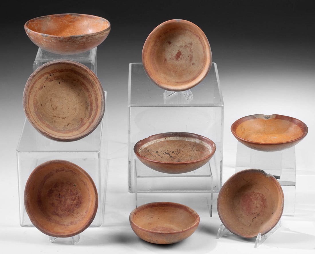 Lot of 8 Maya Polychrome Pottery Bowls (1 of 1)