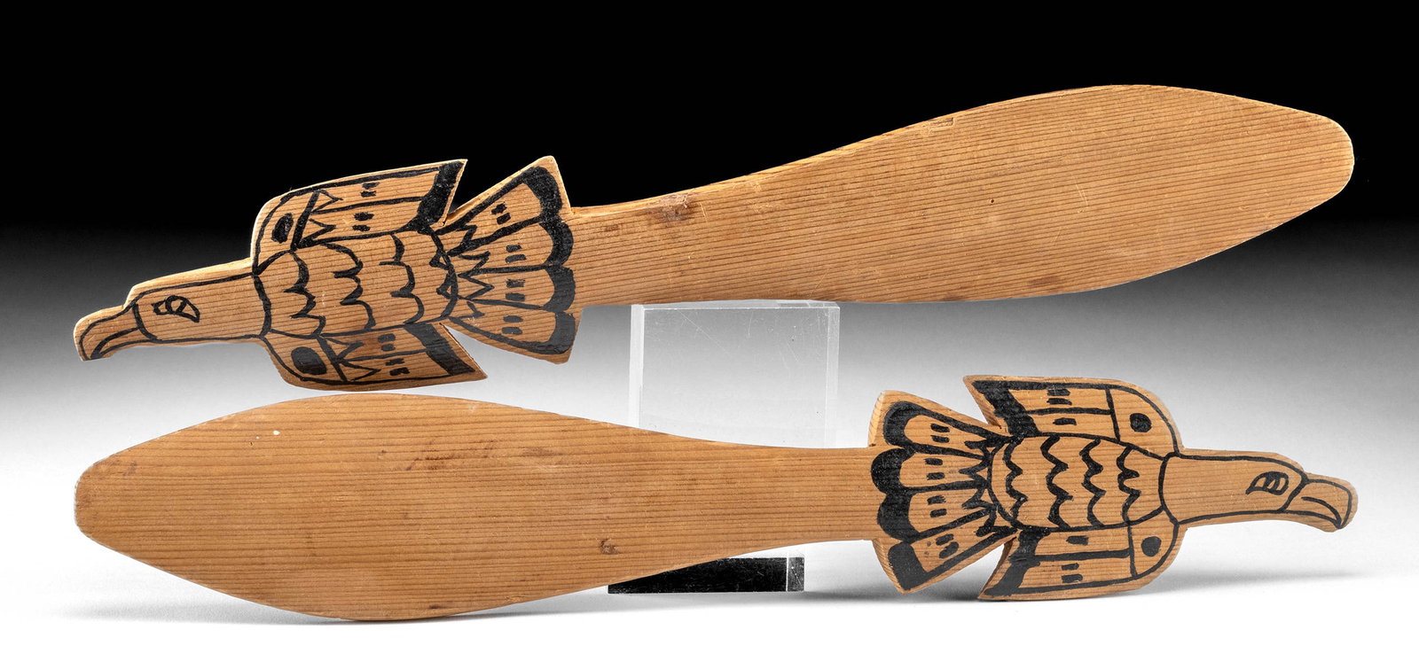 Miniature Tlingit / Haida Cedarwood Paddles Eagles (1 of 4)