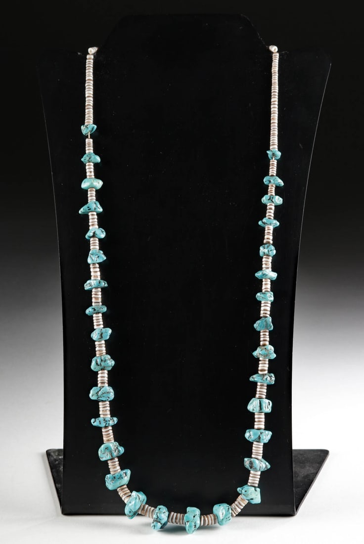 20th C. Navajo Turquoise / Heishi Bead Necklace (1 of 4)