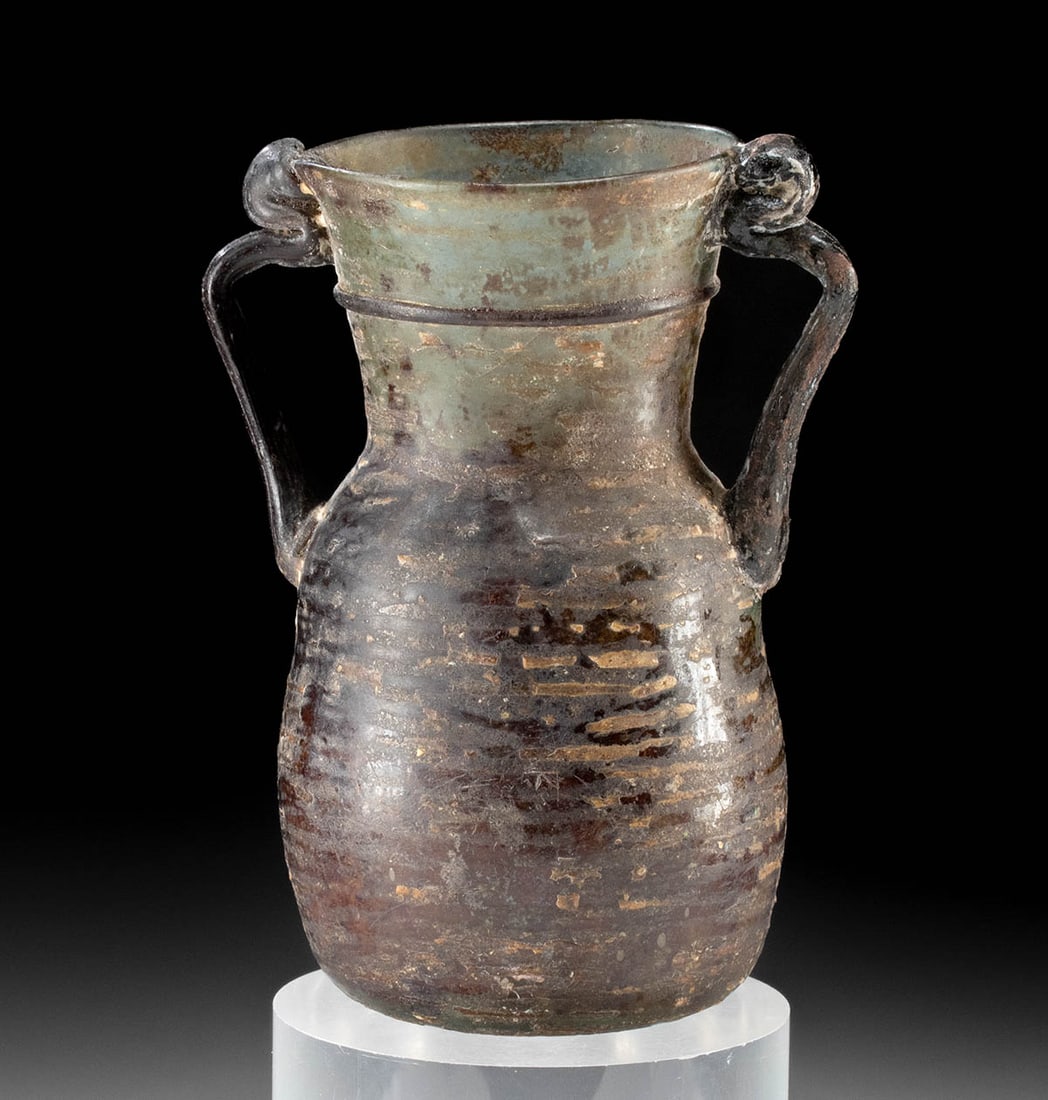 1st C. Roman Glass Vessel, Applied Handles (1 of 2)