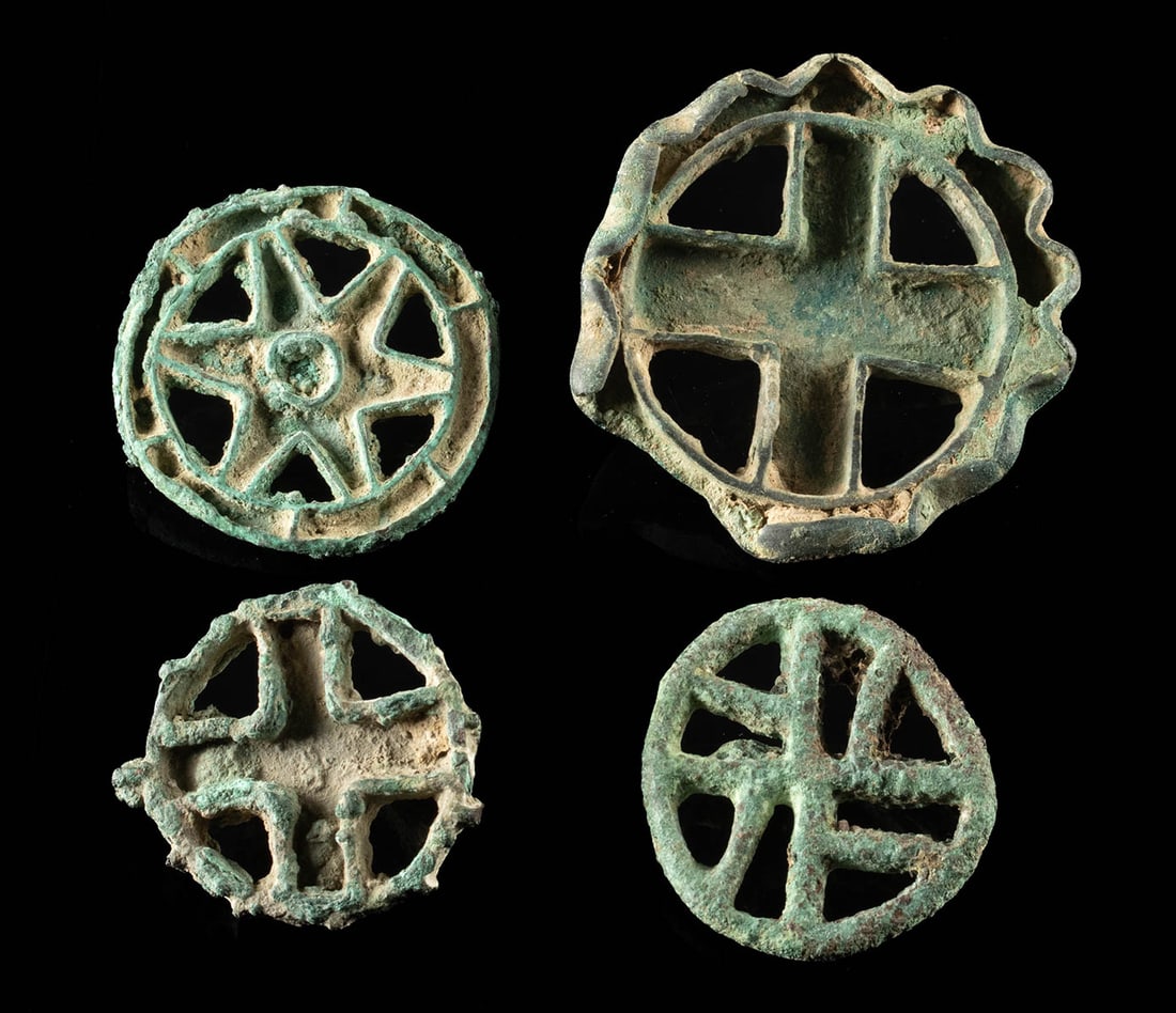 Ancient Bactrian Compartmental Copper Stamp Seals (4) (1 of 2)