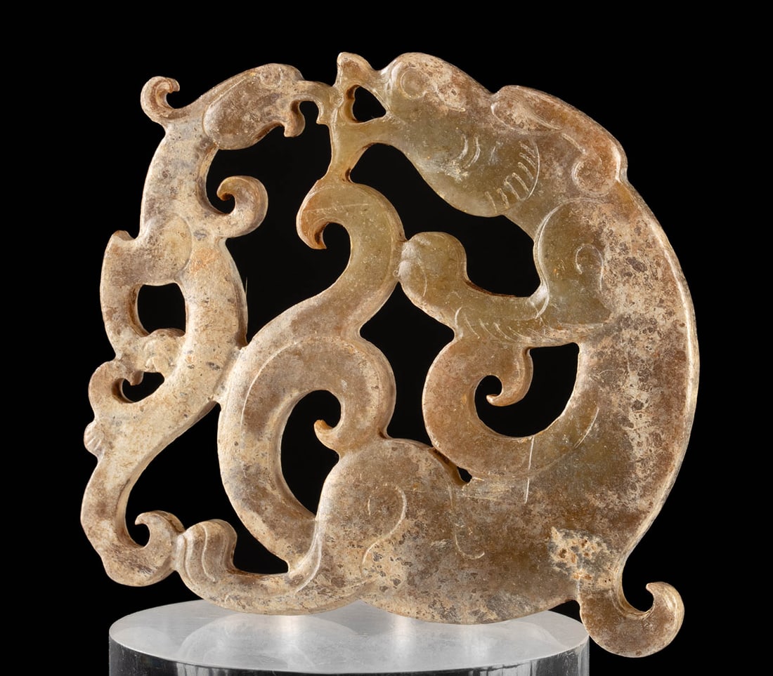 Chinese Qing Dynasty Jade Ornament - Dragon, Phoenix (1 of 3)