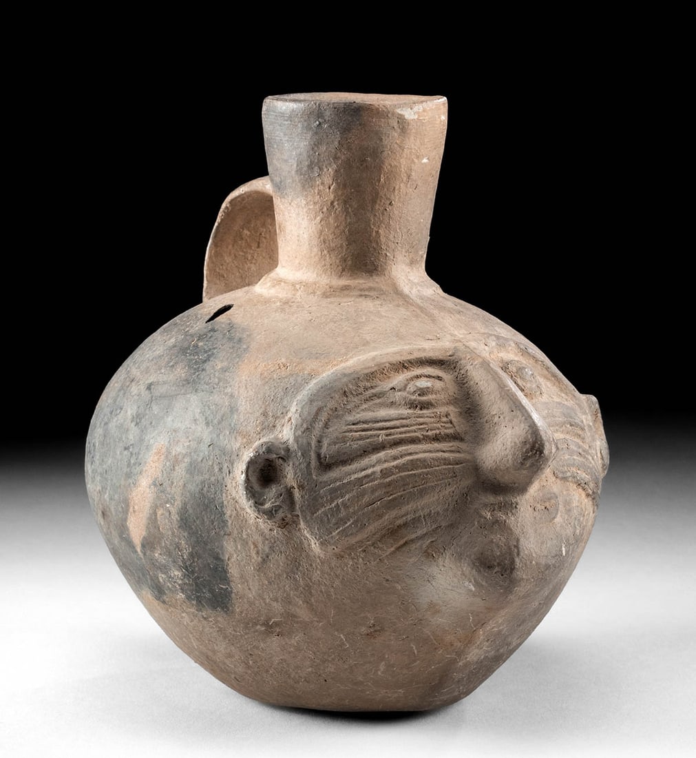 Chimu-Inca Vessel Human Head w/ Scarification (1 of 4)