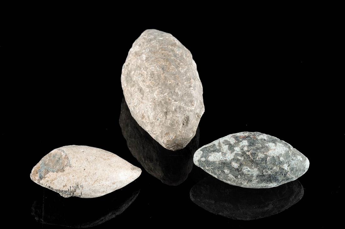 1st C. Roman Lead Slingshot Bullets (1 of 2)