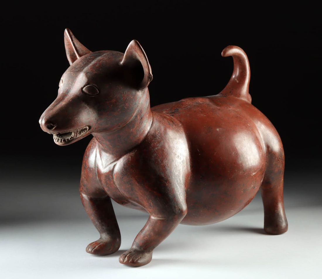 Huge Colima Pottery Standing Puppy Vessel (1 of 3)