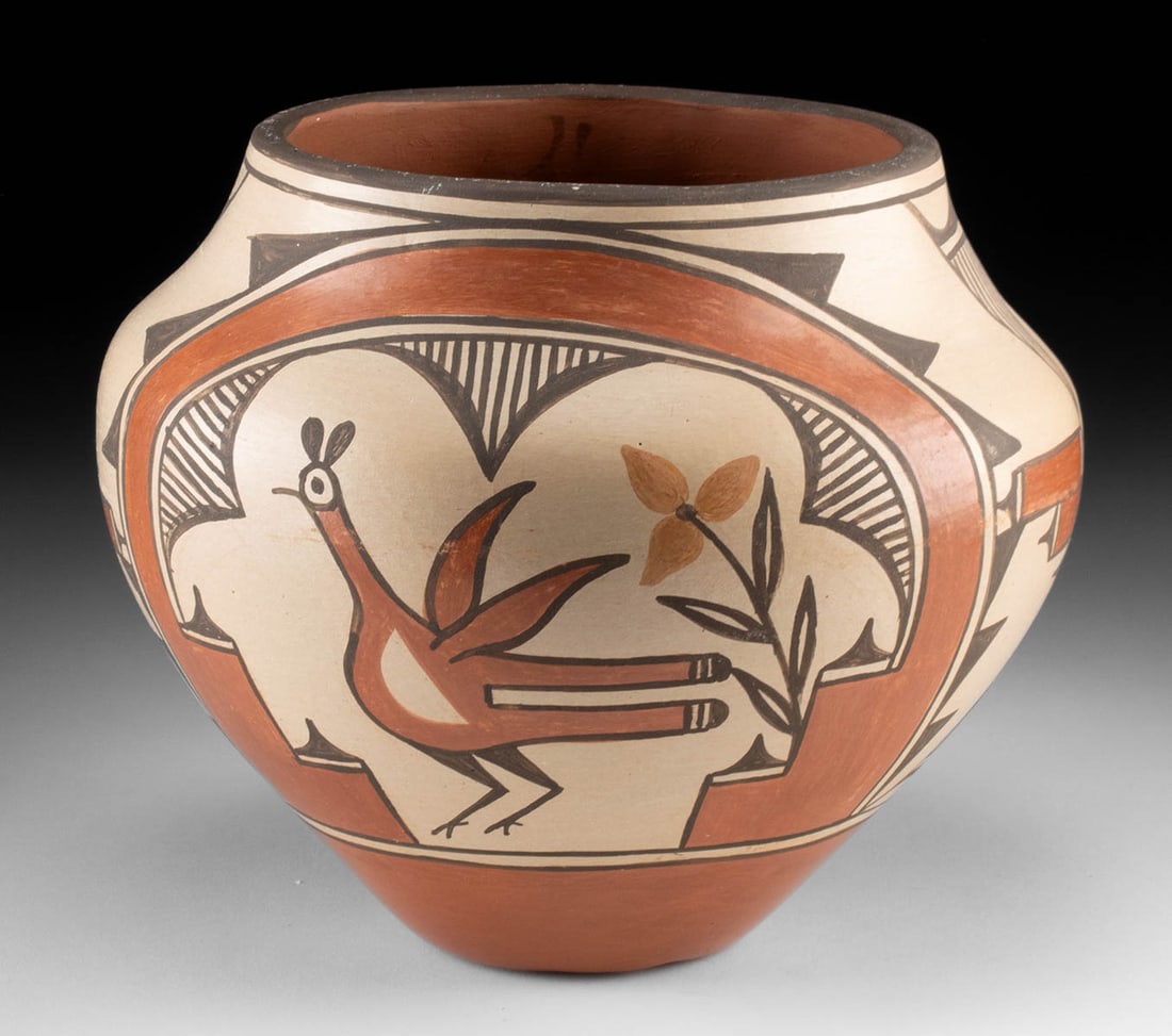 Zia Polychrome Jar w/ Road Runners by Sofia Medina (1 of 3)