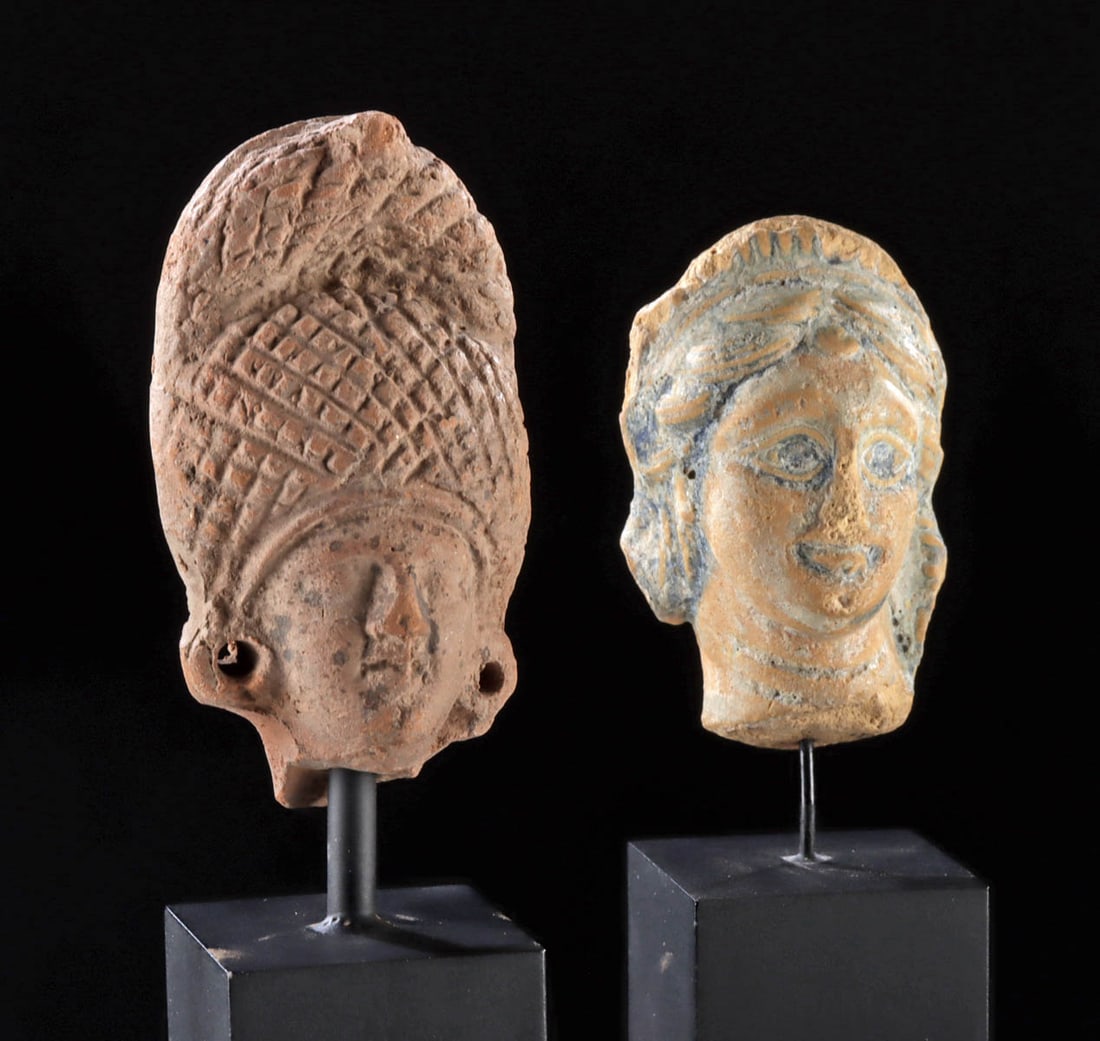 Greco-Roman Pottery Female Heads (pr) (1 of 3)