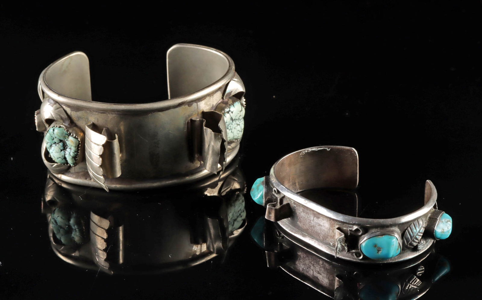 Two Navajo Silver / Nickel Silver Watch Bands (1 of 3)