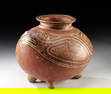 Panamanian Cocle Macaracas Footed Vessel, Frog Form