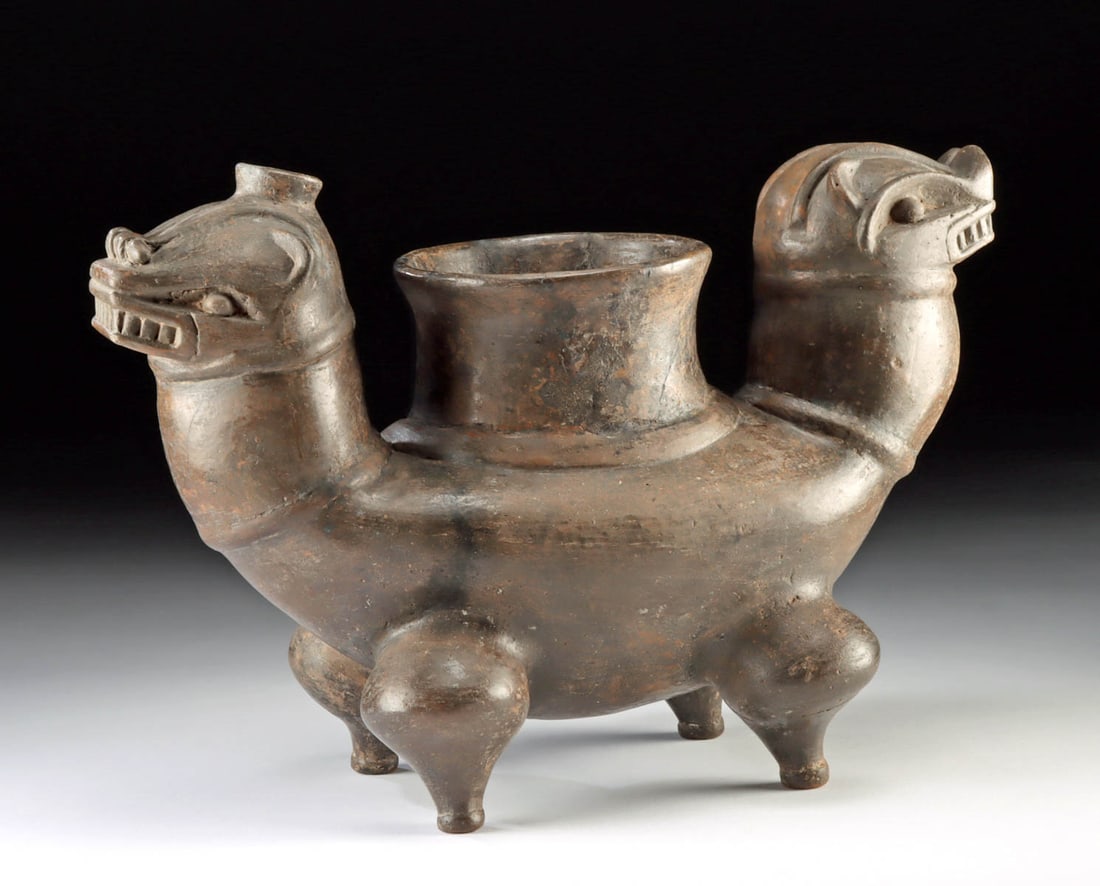 Tairona Blackware Vessel Double-Headed Feline (1 of 3)