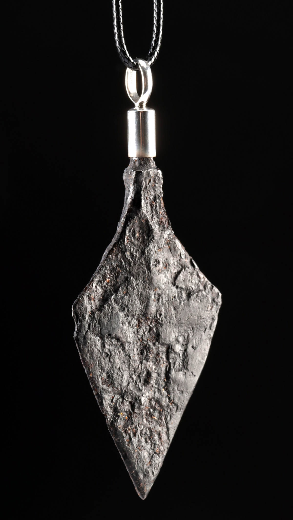 9th C. Viking Iron Arrowhead (in Silver Pendant) (1 of 2)