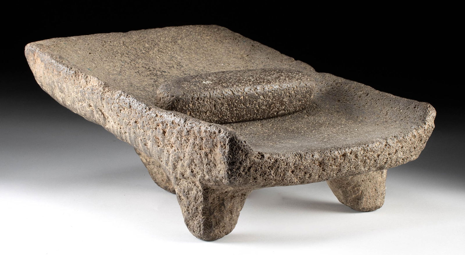 Costa Rican Stone Metate & Mano (Grinding Table) (1 of 2)