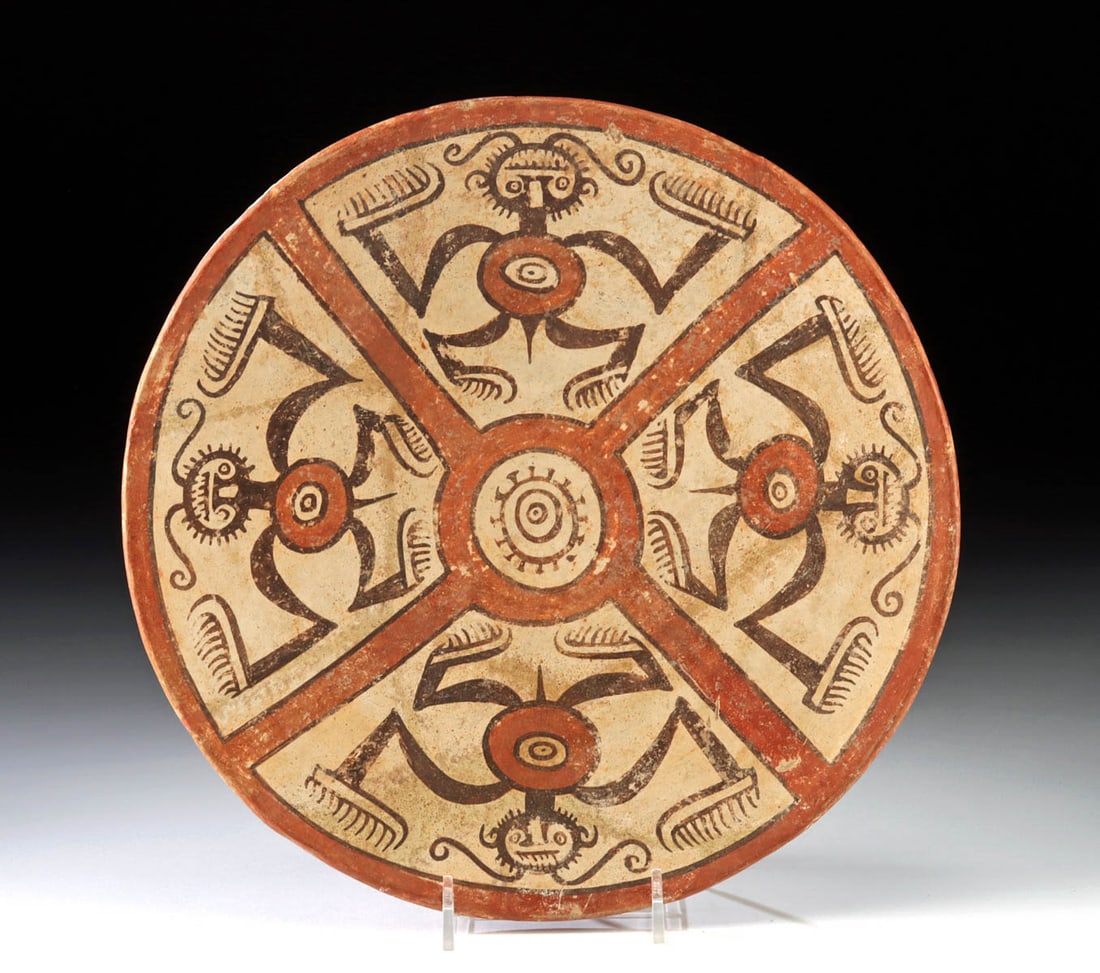 Cocle Polychrome Plate Monkeys or Turtles (1 of 3)