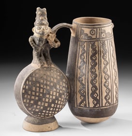 Chancay Bi-Chrome Pottery Whistling Vessel