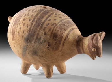 Chancay Bichrome Camelid Vessel