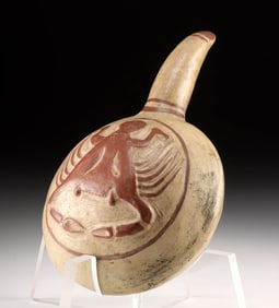 Recuay Pottery Canchero / Dipper Vessel, Crab Motif