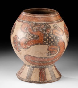 Costa Rican Polychrome Vessel w/ Zoomorphs, ex-Tillou