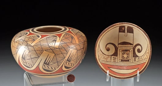 Two Sikyatki Polychrome Pottery Vessels by Elva Nampeyo
