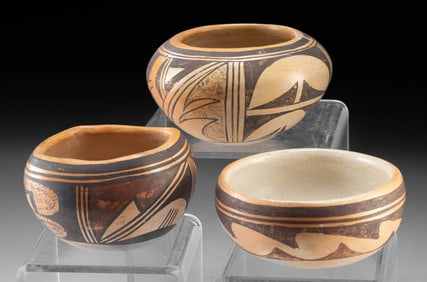 Three Hopi Polychrome Pottery Vessels