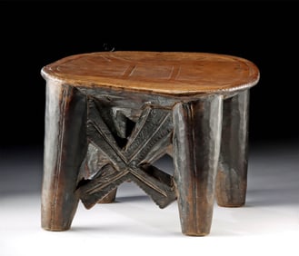 Fine Nigerian Nupe Teak Wood Stool