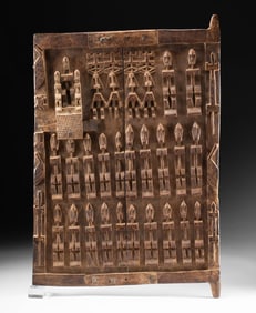 African Dogon Wood Granary Shutter w/ Ancestor Figures