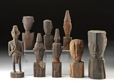 8 Indonesian Dayak Wood Hampatongs (Guardian Figures)