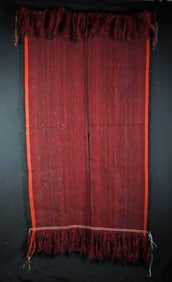 Omani Bedouin Woven Wool Rug w/ Long Fringe